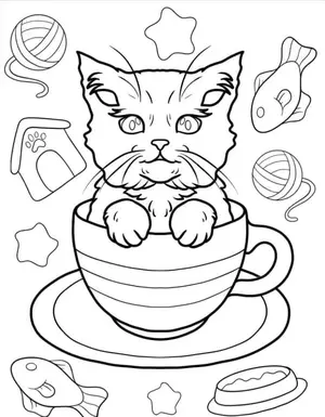 Adorable Cat Coloring Pages: A Purr-fectly Fun Activity for Kids - 42