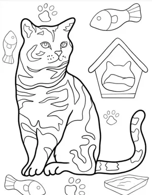 Adorable Cat Coloring Pages: A Purr-fectly Fun Activity for Kids - 53