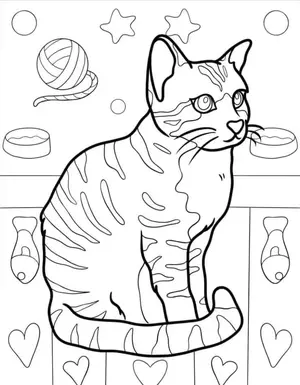 Adorable Cat Coloring Pages: A Purr-fectly Fun Activity for Kids - 59