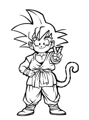 Unleash Your Child's Inner Saiyan with Goku Coloring Pages - 2