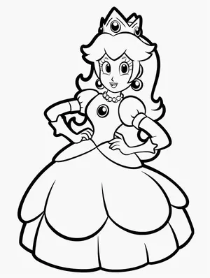 Charming Princess Peach Coloring Pages for Creative Kids - 0