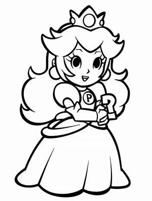 Charming Princess Peach Coloring Pages for Creative Kids - 9