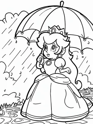 Charming Princess Peach Coloring Pages for Creative Kids - 10