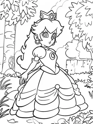 Charming Princess Peach Coloring Pages for Creative Kids - 11