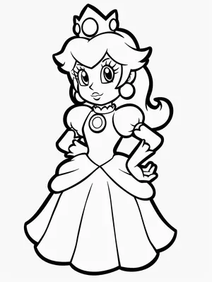 Charming Princess Peach Coloring Pages for Creative Kids - 12