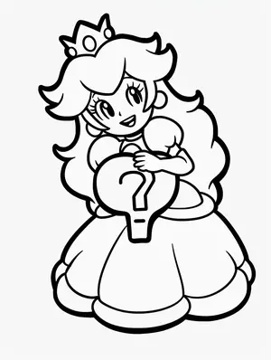 Charming Princess Peach Coloring Pages for Creative Kids - 13