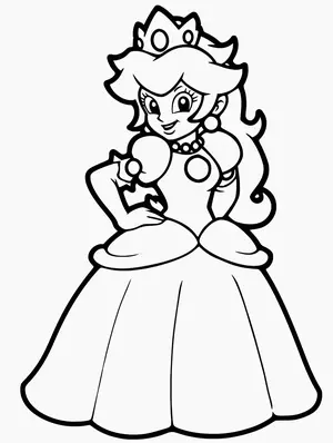 Charming Princess Peach Coloring Pages for Creative Kids - 14