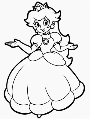 Charming Princess Peach Coloring Pages for Creative Kids - 15