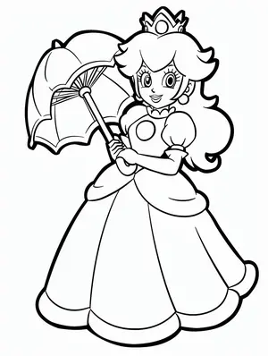 Charming Princess Peach Coloring Pages for Creative Kids - 17