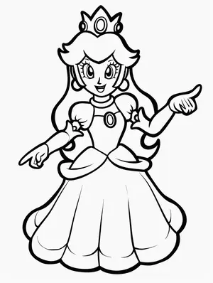 Charming Princess Peach Coloring Pages for Creative Kids - 18