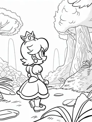 Charming Princess Peach Coloring Pages for Creative Kids - 1