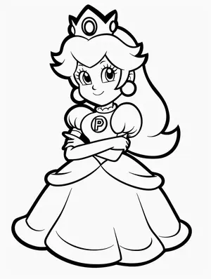 Charming Princess Peach Coloring Pages for Creative Kids - 19