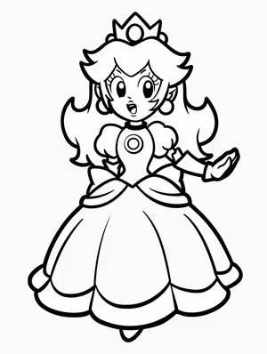 Charming Princess Peach Coloring Pages for Creative Kids - 20