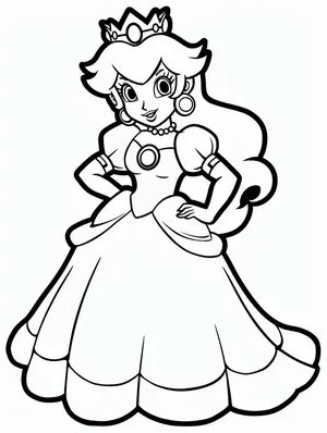 Charming Princess Peach Coloring Pages for Creative Kids - 21