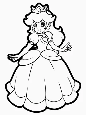 Charming Princess Peach Coloring Pages for Creative Kids - 22