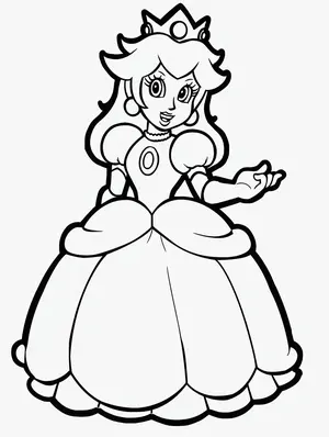 Charming Princess Peach Coloring Pages for Creative Kids - 23