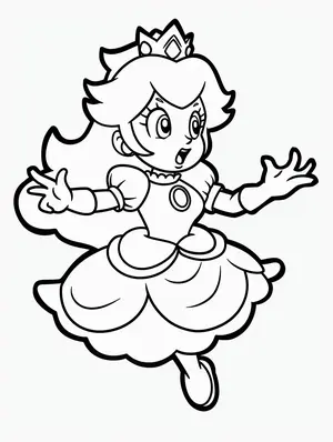 Charming Princess Peach Coloring Pages for Creative Kids - 24