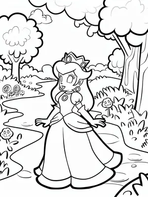 Charming Princess Peach Coloring Pages for Creative Kids - 2