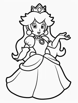 Charming Princess Peach Coloring Pages for Creative Kids - 3