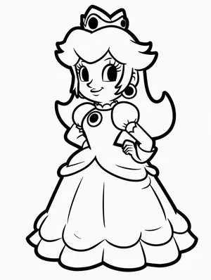 Charming Princess Peach Coloring Pages for Creative Kids - 4