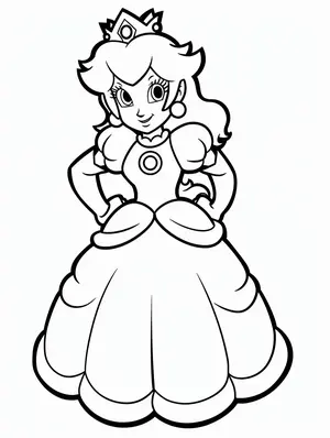 Charming Princess Peach Coloring Pages for Creative Kids - 5