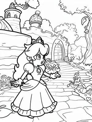 Charming Princess Peach Coloring Pages for Creative Kids - 6