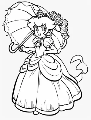 Charming Princess Peach Coloring Pages for Creative Kids - 7