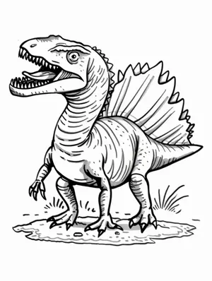 Explore the Prehistoric World with Spinosaurus Coloring Pages - 17