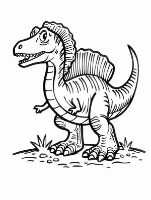 Explore the Prehistoric World with Spinosaurus Coloring Pages - 4