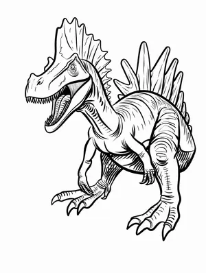 Explore the Prehistoric World with Spinosaurus Coloring Pages - 5