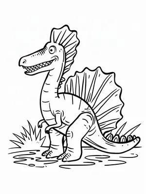 Explore the Prehistoric World with Spinosaurus Coloring Pages - 7